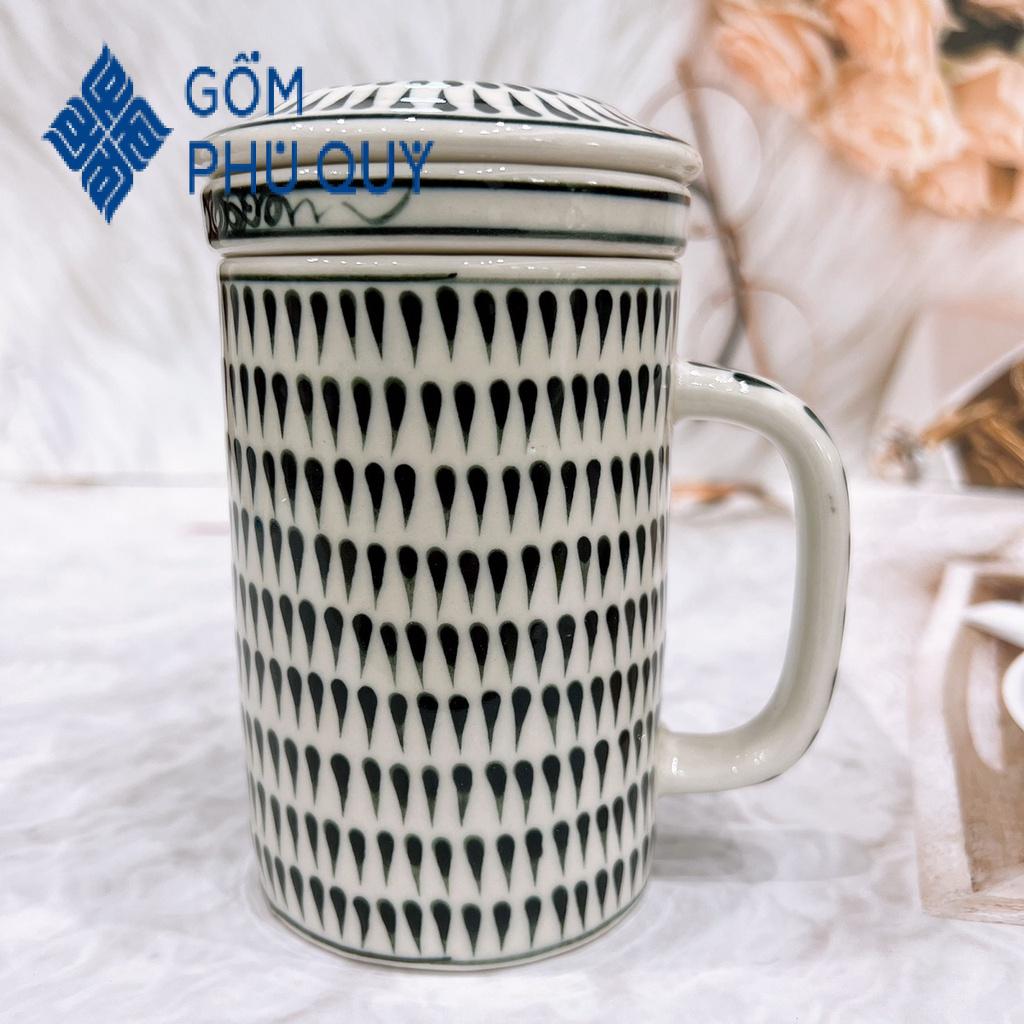 Cốc sứ, ly sứ ⚱ gốm sứ bát tràng ⚱ cốc lọc trà, ly lọc trà cao cấp, đẹp decor gomphuquy