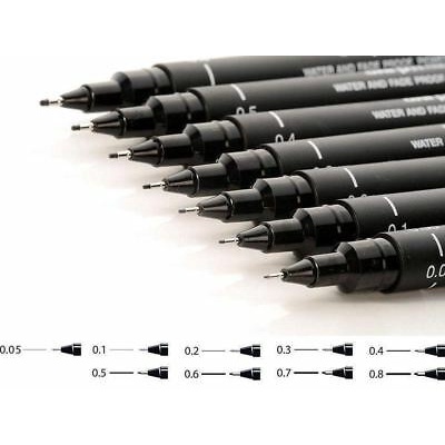 Bút Vẽ Kỹ Thuật Đi Nét Uni Pin 200 Các Size 0.05-1.2 (Bút Kim Số Kháng Nước)