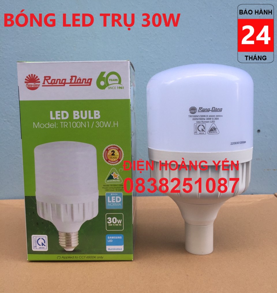 Bóng đèn LED TRỤ 30W RẠNG ĐÔNG Siêu Sáng ÁNH SÁNG TRẮNG