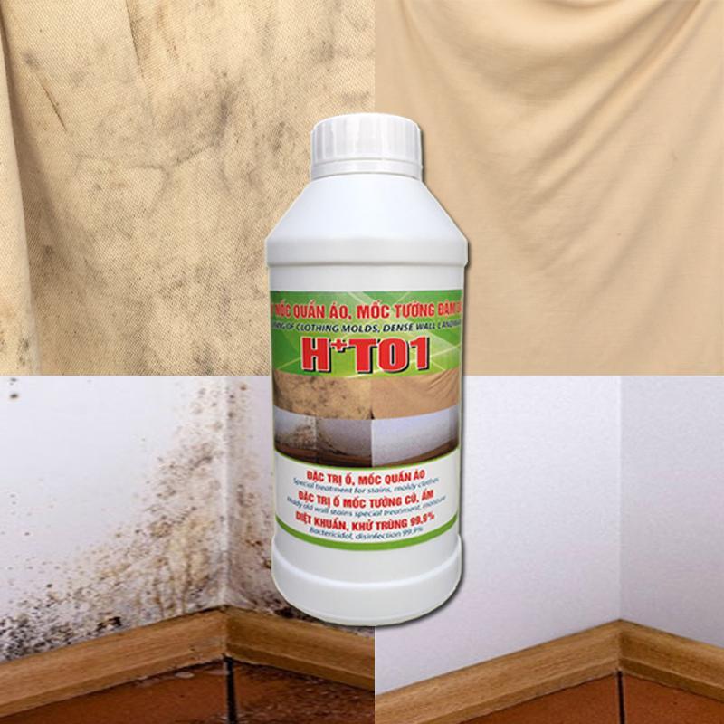 Tẩy ố mốc quần áo, tẩy ố mốc tường siêu đậm đặc H+T01-500ML, giệt khuẩn 99,99%