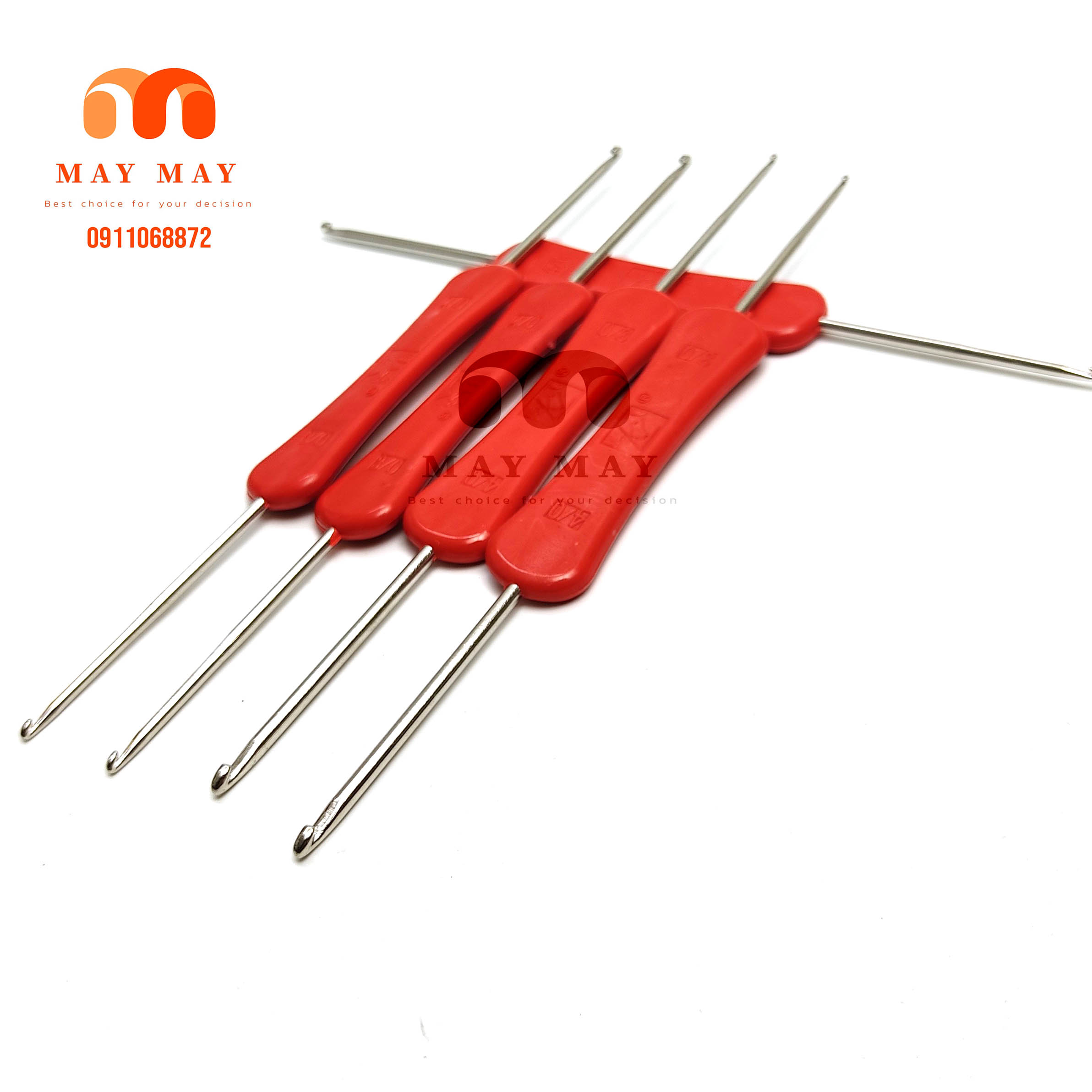 Kim móc len 2 đầu cán nhựa có 2 size
