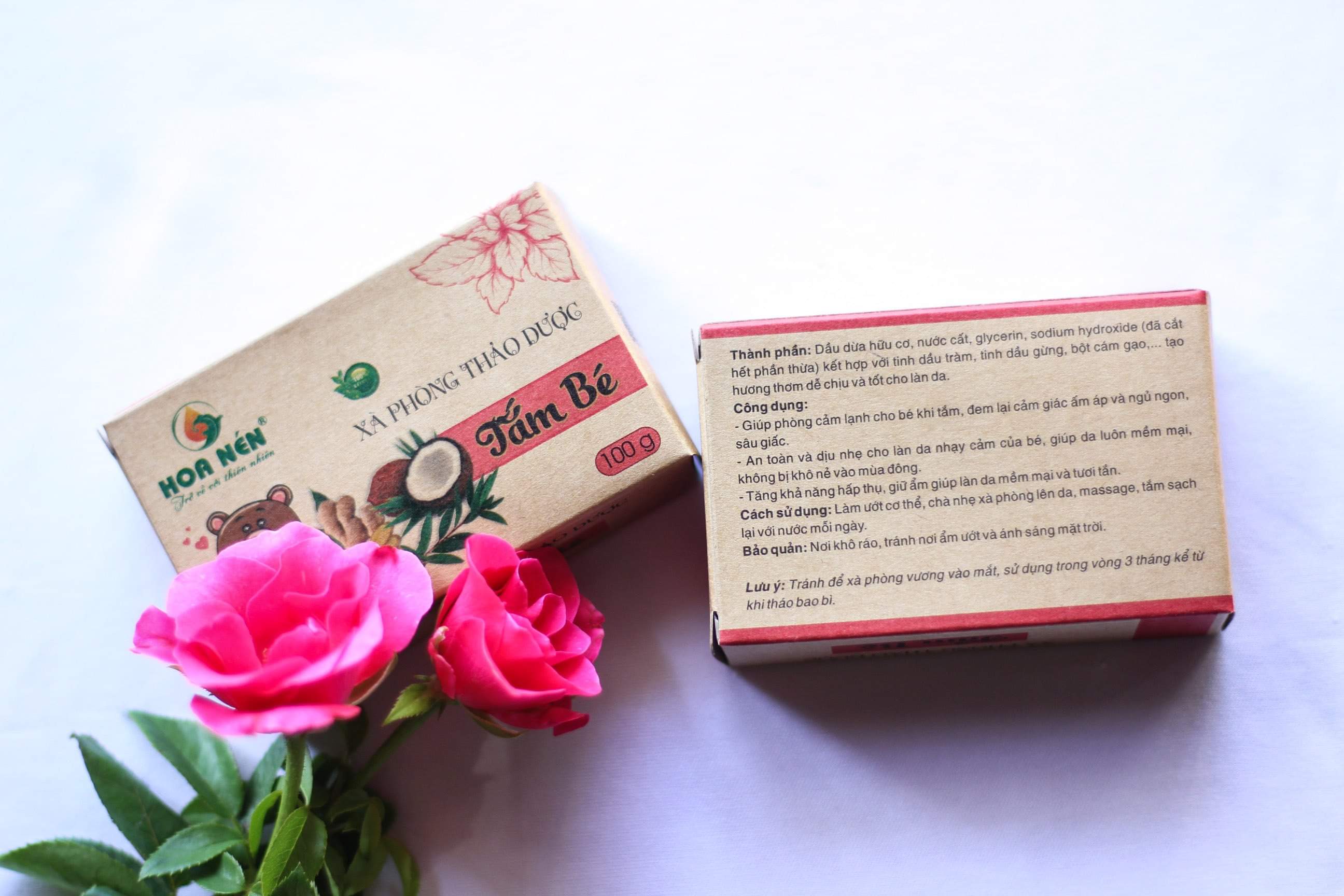 Xà phòng thảo dược tắm cho bé Hoa Nén 100g