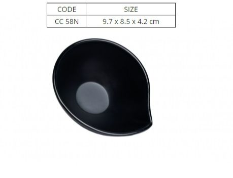 Chén Chấm Nhựa Melamine Đen Nhám-CC58N