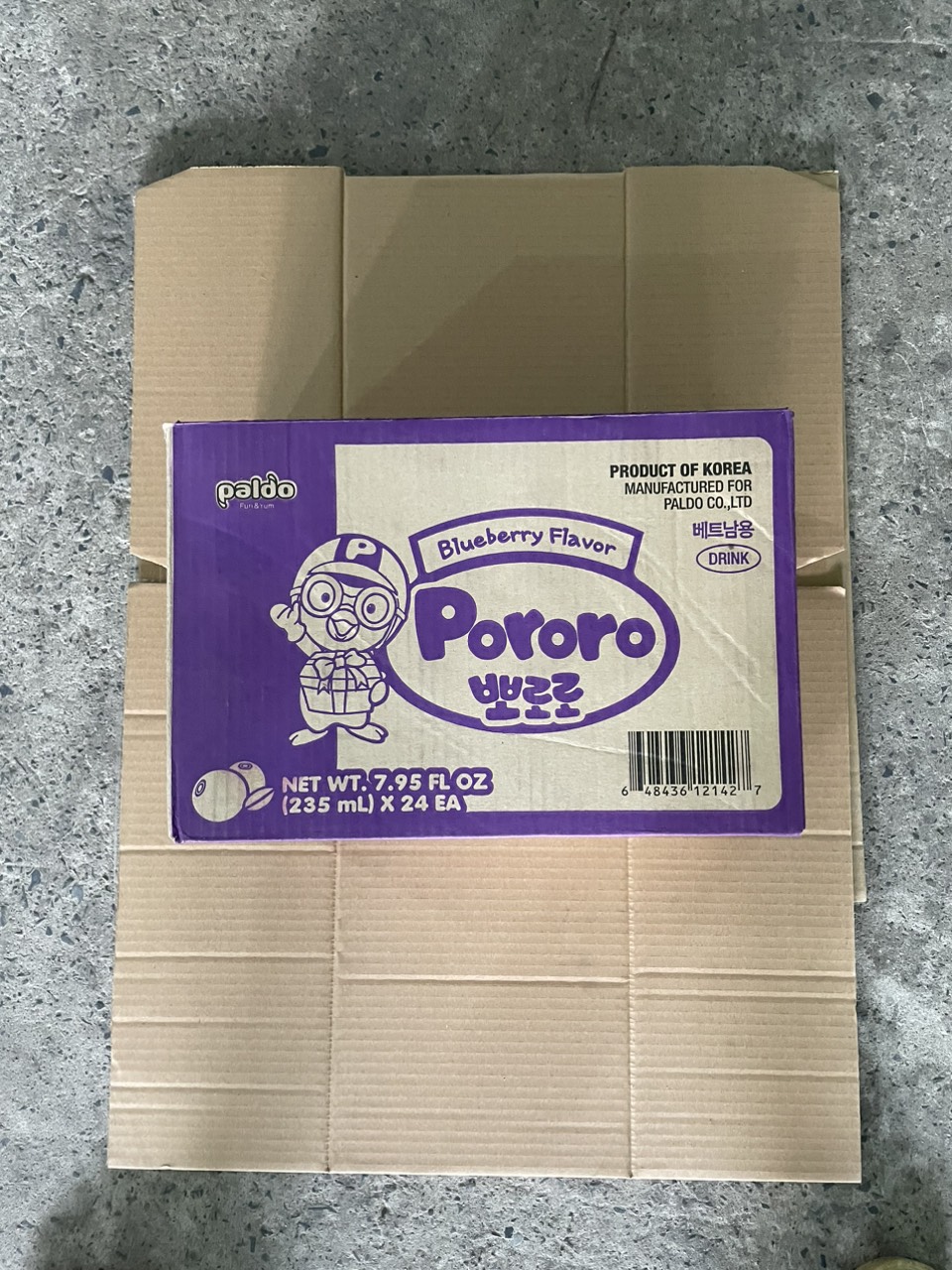 Nước uống PORORO 235ml, Thùng 24 chai
