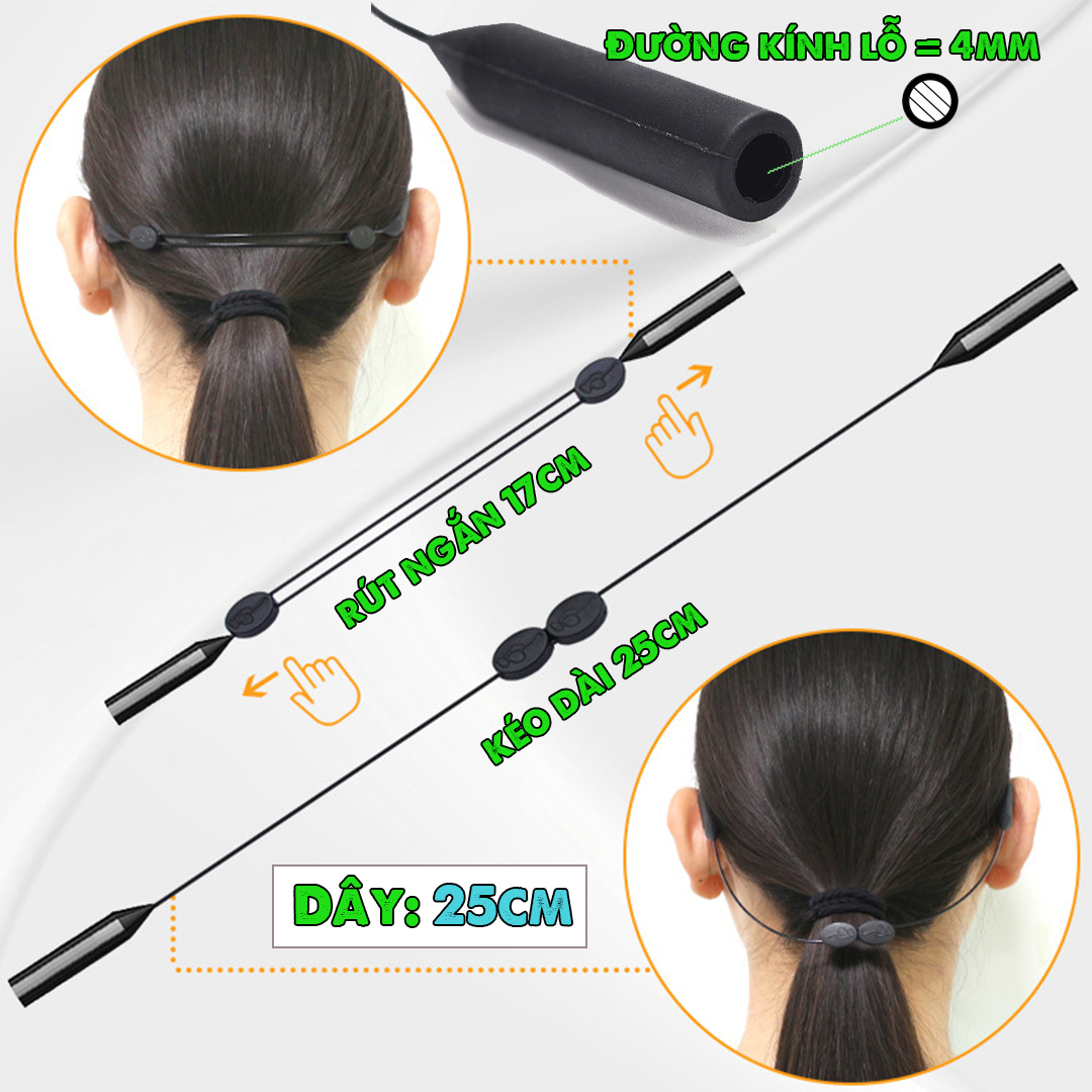 Dây đeo giữ kính chống rơi khi chơi thể thao chất liệu nhựa silicon siêu bền