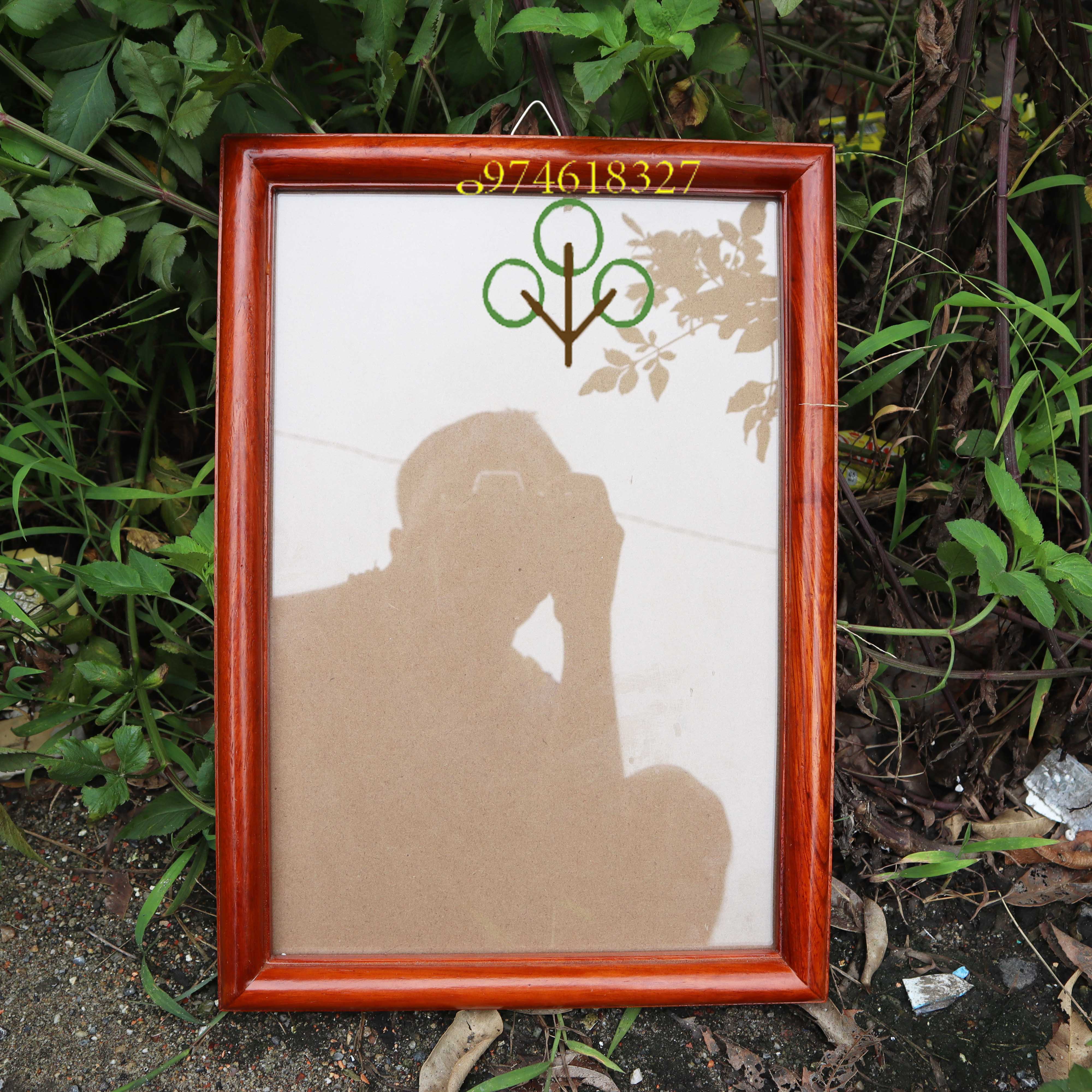 Khung ảnh thờ treo tường đơn hoa lá tây gỗ hương khung hình thờ treo
