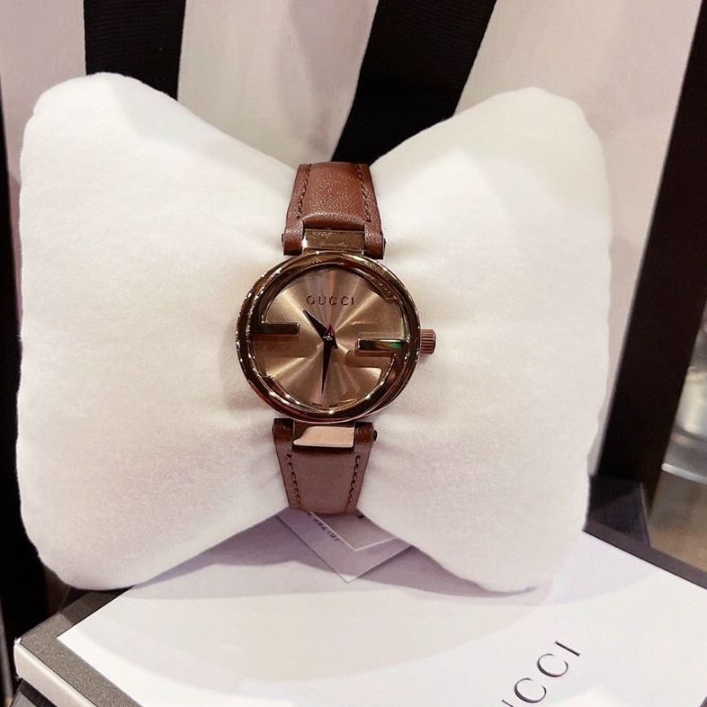 Đồng watch female leather strap guccl g size 30mm fullbox, water resistant, stainless steel shell, high-grade