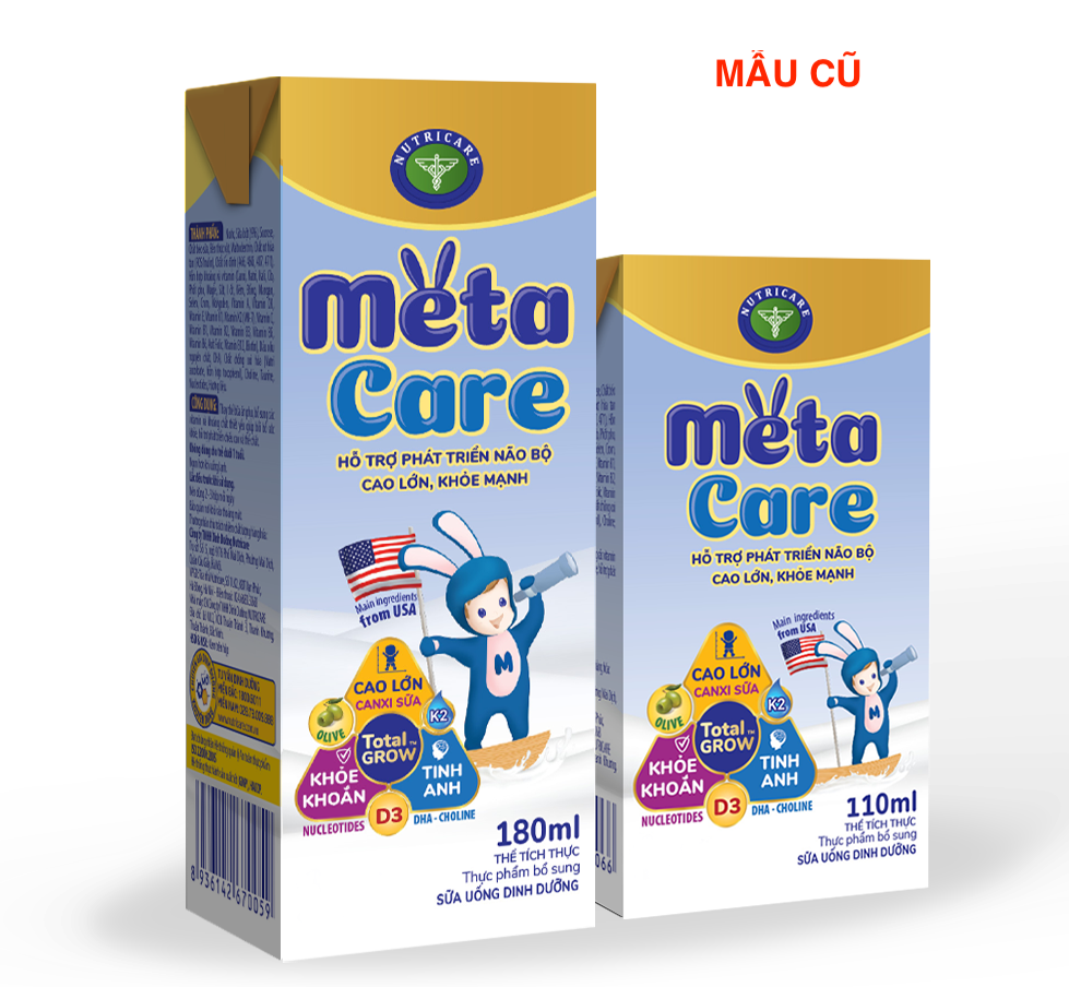 Thùng sữa bột pha sẵn Nutricare Metacare OPTI GOLD (180ml x 48 hộp)