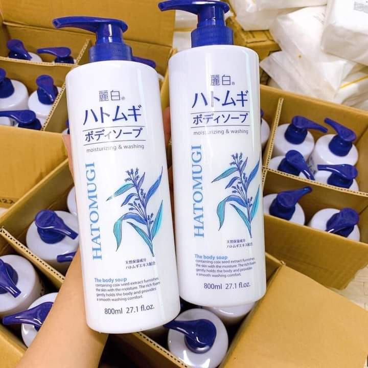 Sữa Tắm Dưỡng Sáng Da HATOMUGI Moisturizing & Washing 800ml