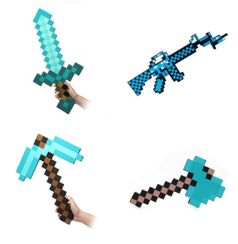 [HCM]Combo rìu kiếm cúp xẻng sung kim cương Mine craft