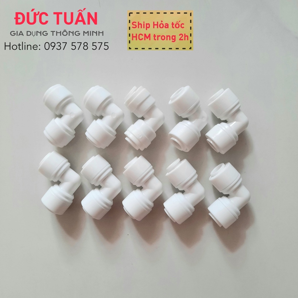 Bộ 2 co vuông phi 6 mm - co nhấn 2 đầu nối nhanh