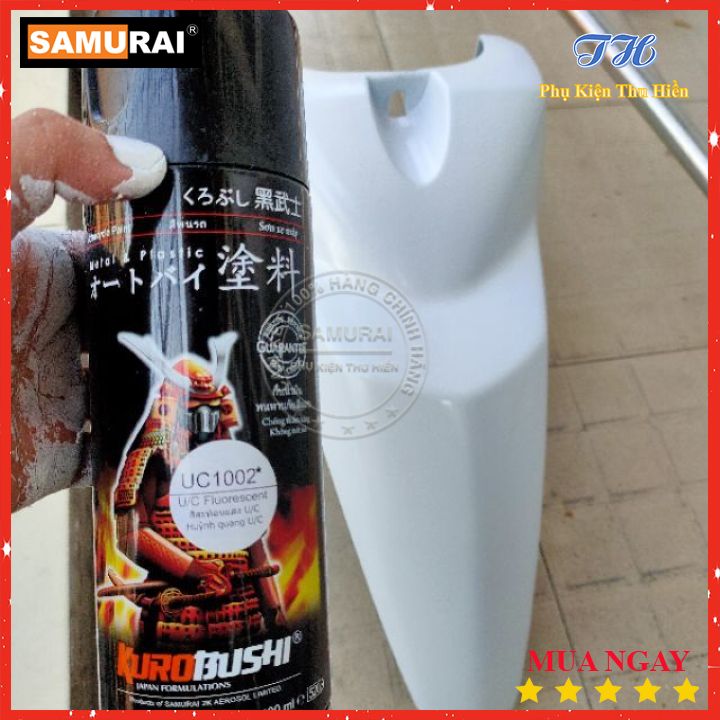 [HCM]Chai Sơn Xịt Samurai Màu Trắng Huỳnh Quang - UC1002*