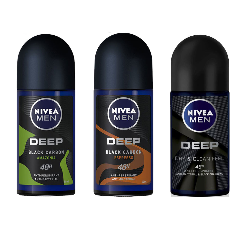 Lăn ngăn mùi NIVEA MEN Deep than đen hoạt tính 50ml
