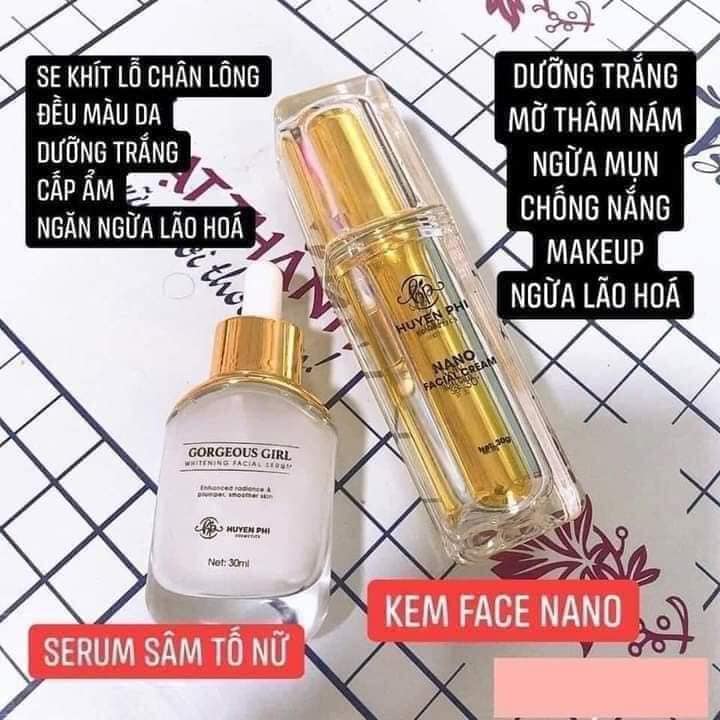 COMBO SERUM & KEM FACE NANO HUYỀN PHI