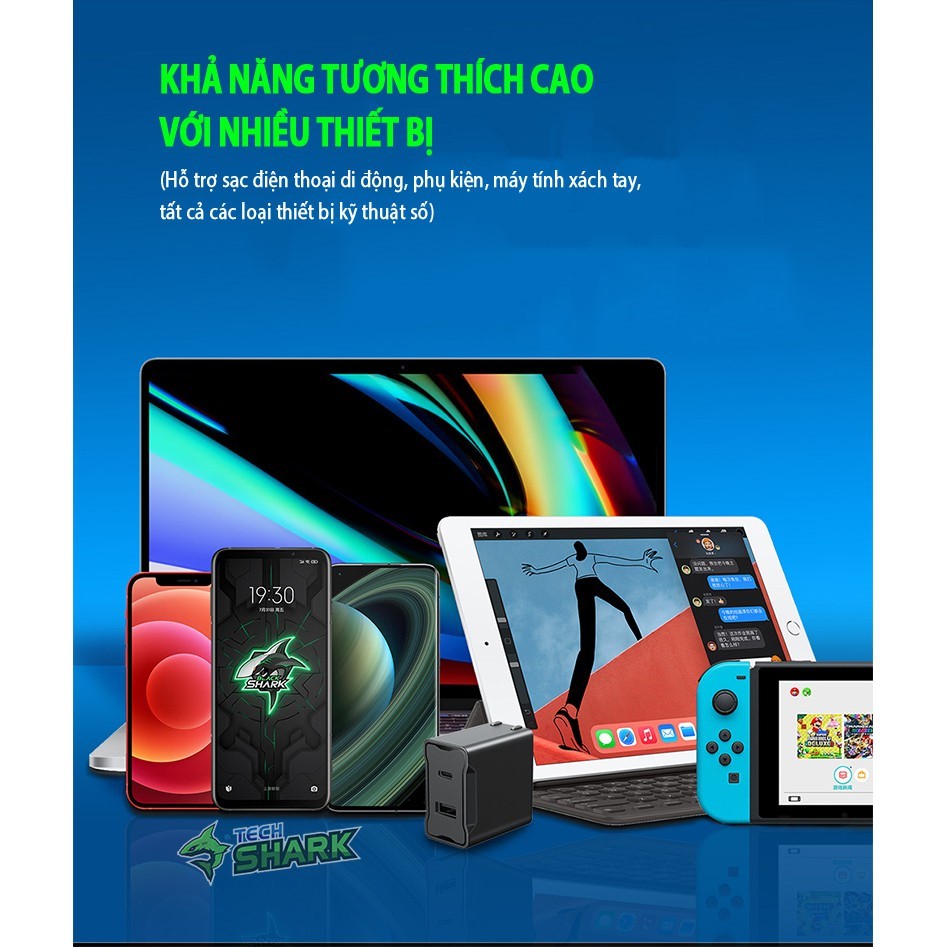 Củ Sạc nhanh 2 cổng Black Shark 30W