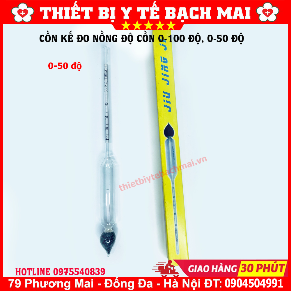 Cồn Kế Đo Độ Cồn - Cồn Kế Đo Độ R ư ợ u [0 - 50 độ, 0-100 Độ]