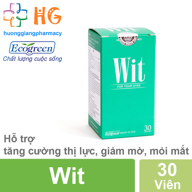Wit - Bảo vệ võng mạc và thủy tinh thể. Tăng cường thị lực, giảm mờ, mỏi mắt