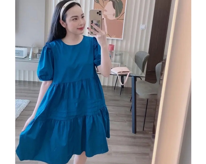 Váy bầu đẹp - Đầm bầu suông-Váy bầu thời trang thiết kế mặc bầu kết hợp sau sinh