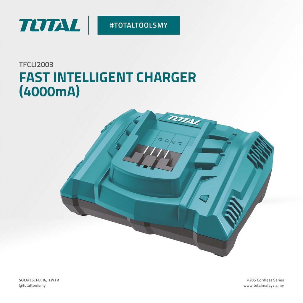 [Chính hãng] [Ảnh thật] Đế sạc nhanh thông minh pin 20v Total TFCLI2003
