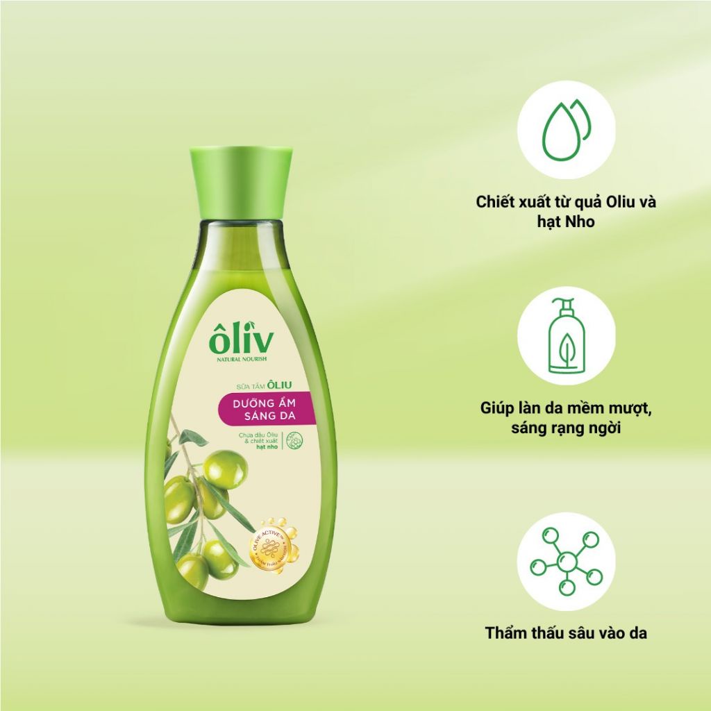 Sữa Tắm Ôliv Sáng Da và Mềm Mịn Ôliv 250ml