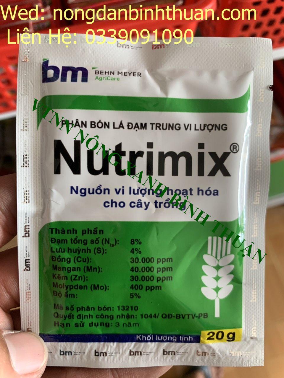 Phân bón lá Nutrimix nhập khẩu từ ĐỨC - Phân bón Nutrimix gói 20gr Đạm Trung Vi Lượng