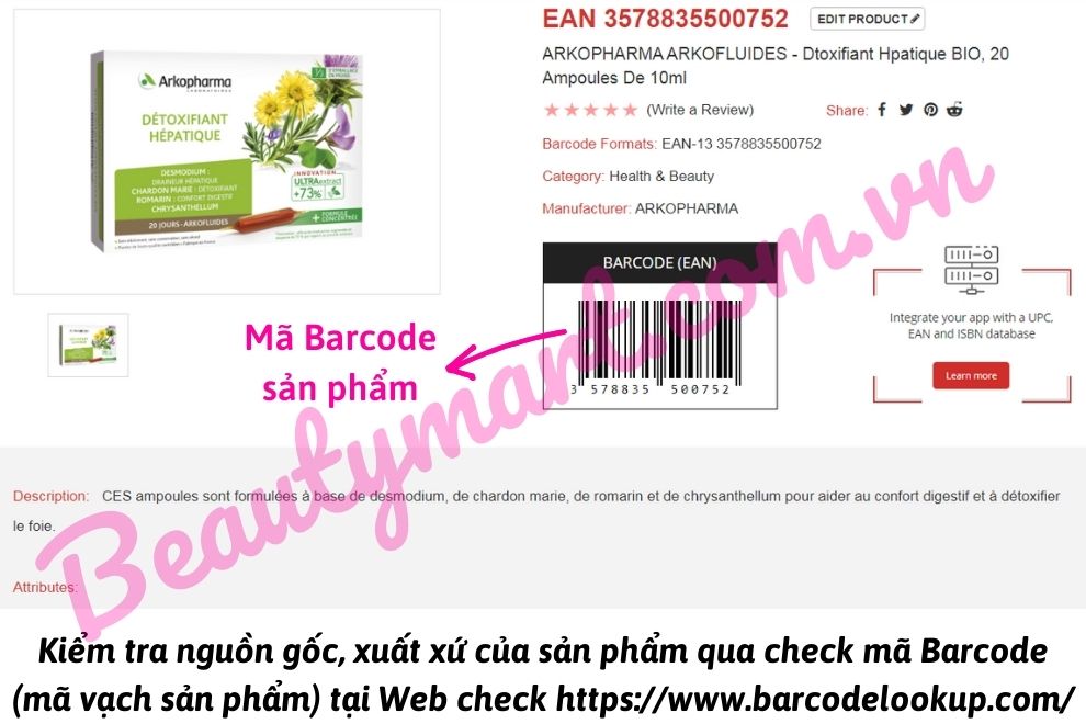 Thải độc gan Arkopharma Detoxifiant
