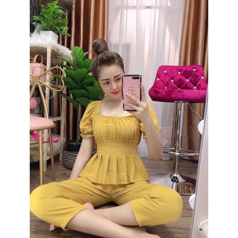 [HCM]Sét Peplum Xếp Ly #Bigsize 60KG Đến 90KG