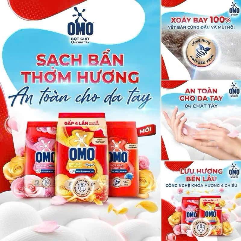 BỘT GIẶT TAY OMO 380g - 350g
