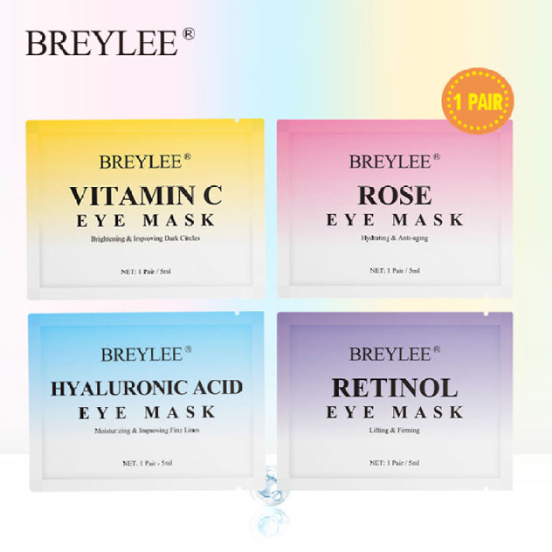 Mặt nạ mắt BREYLEE Collagen Vitamin C Hyaluronic Acid Retinol Rose Xóa quầng thâm Chống nhăn Dưỡng ẩm Làm sáng vùng mắt xóa nếp nhăn vùng mắt Phù hợp với mọi loại da 5ml