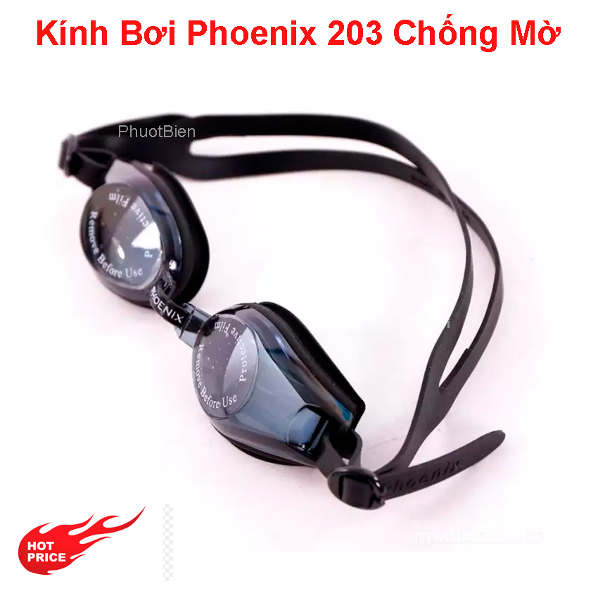Kính Bơi Phoenix 203 Chống Mờ Màu Xanh & Đen