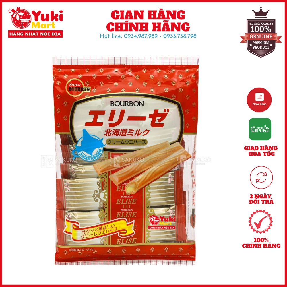 Bánh quế vị sữa Bourbon Elise vị Sữa Hokkaido 64g