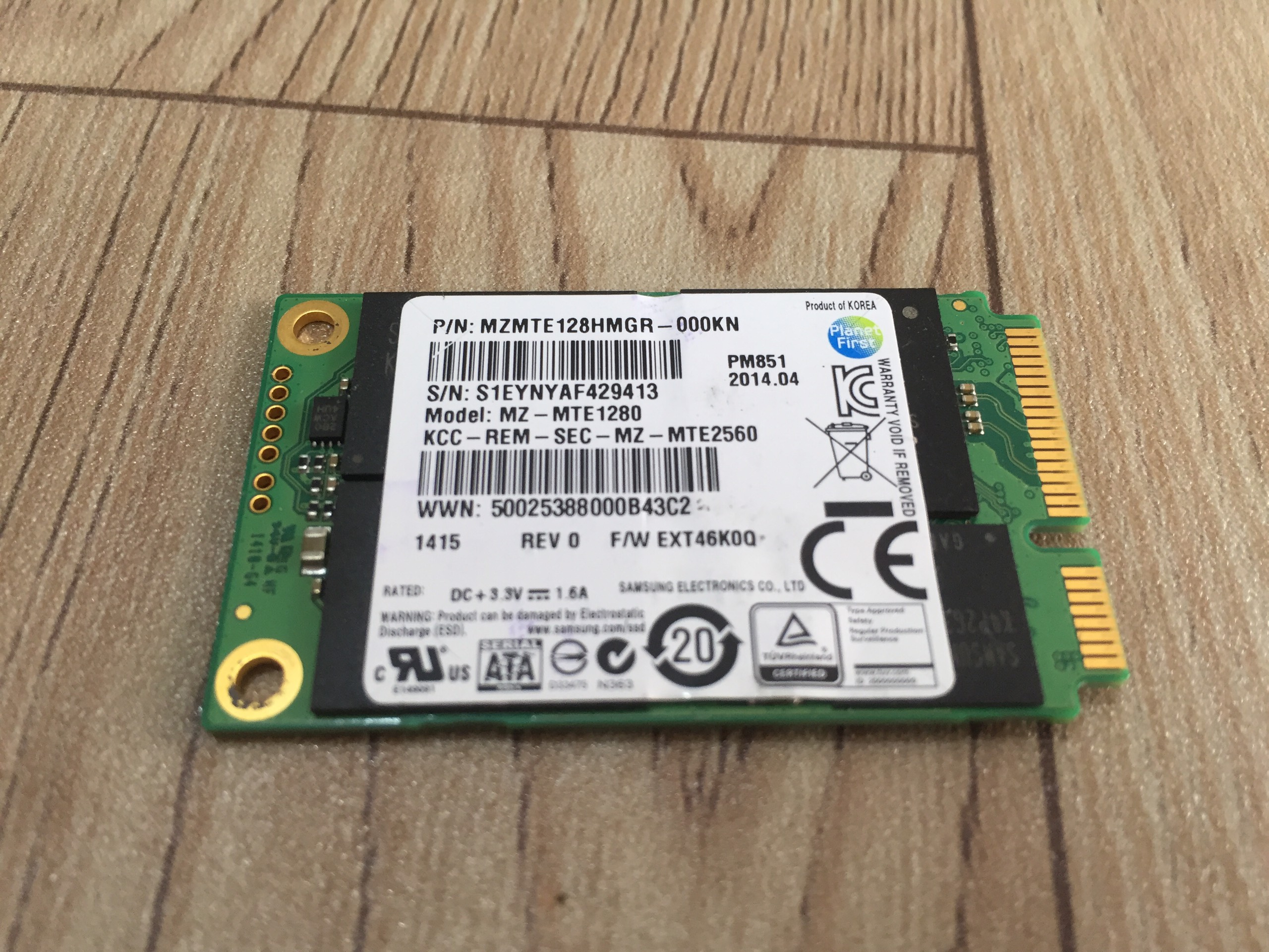 [HCM]ssd Msata Samsung 128G hàng zin theo máy