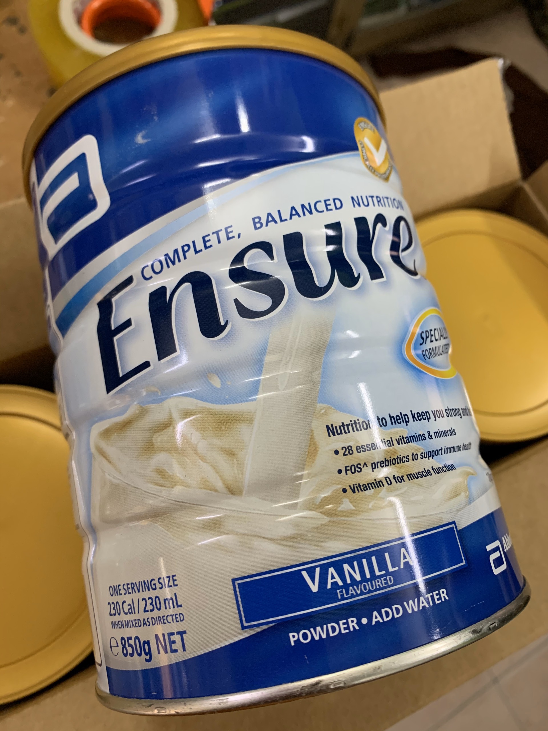 Sữa Ensure Úc 850g Vị Vani