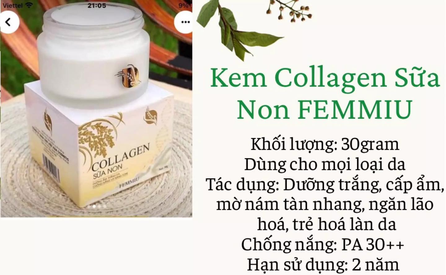 Kem Collagen Sữa Non Dưỡng Ẩm Trắng Da Mặt