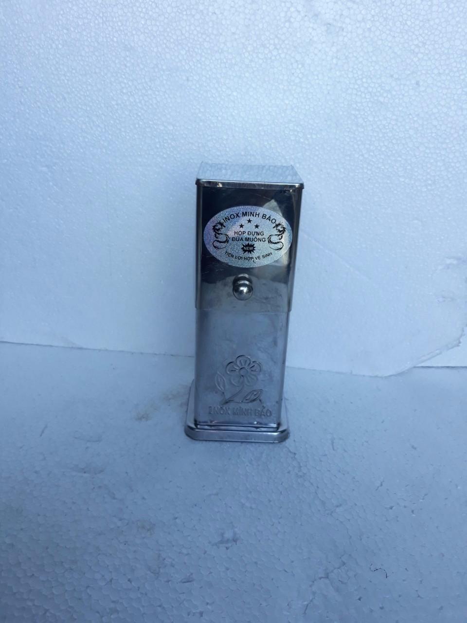 Ống đũa inox có nắp loại vuông