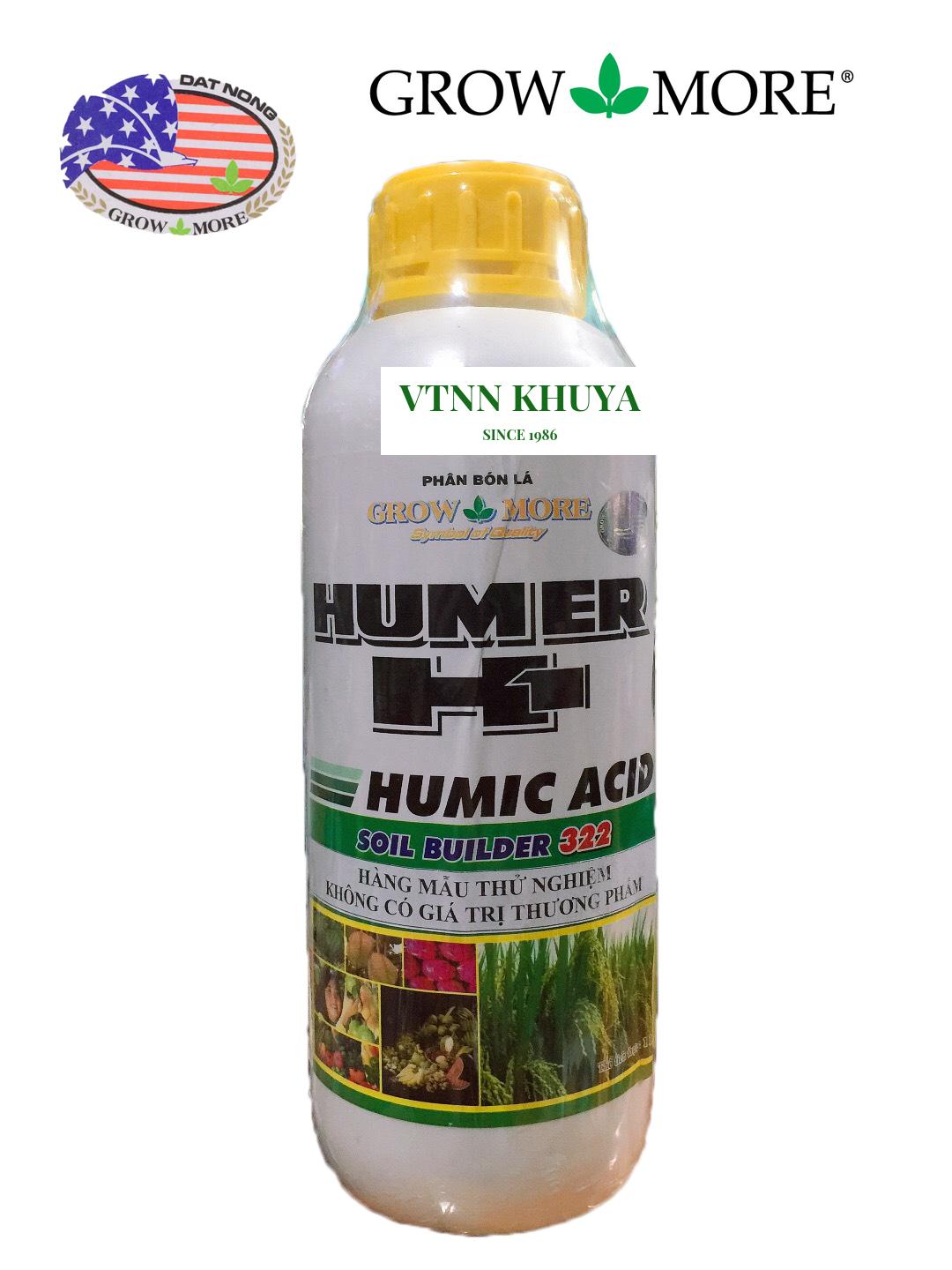 Phân bón lá Humic Acid 322 Humer H1 Lít