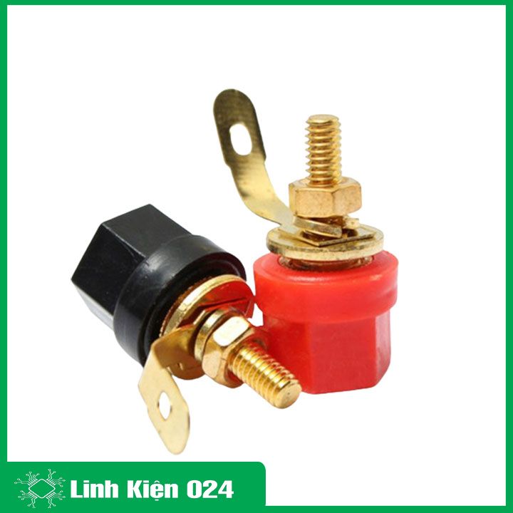 Combo 4 Jack Đấu Loa Ngắn ( 2 Đỏ, 2 Đen ) cho loa thiết bị đầu cuối