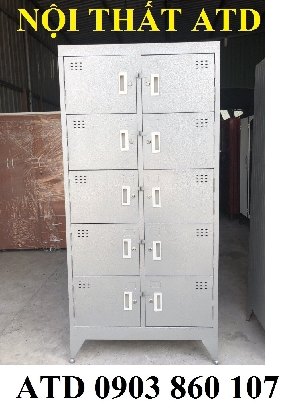 [HCM]Tủ hồ sơ văn phòng bằng sắt 10 cửa có khóa riêng - Tủ locker sắt văn phòng cao cấp dày dặn y hình