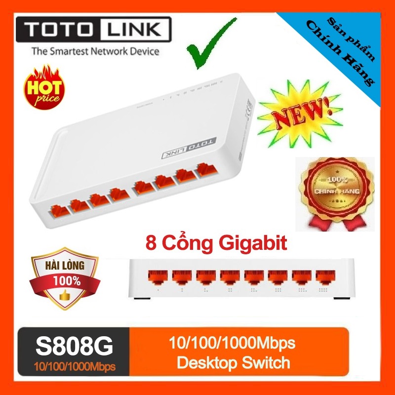 Switch 8 Cổng Totolink Gigabit S808G