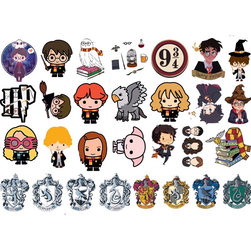 Combo 30-60 ảnh sticker harry postter decal bóc dán/ hình dán harry postter
