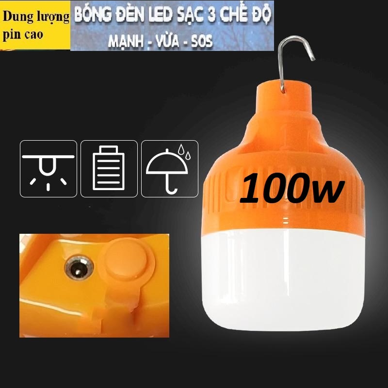 Bóng đèn LED sạc tích điện 100w(4-6H)