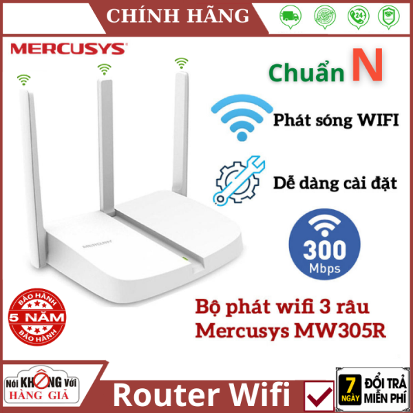 Bảng giá (Bảo Hành 5 Năm) Bộ Phát Wifi Mercusys 3 râu MW305R chuẩn N 300Mbps , Thiết kế nhỏ gọn , cài đặt dễ dàng , Router Wifi Chuẩn N - Router mercusys - kích wifi Phong Vũ
