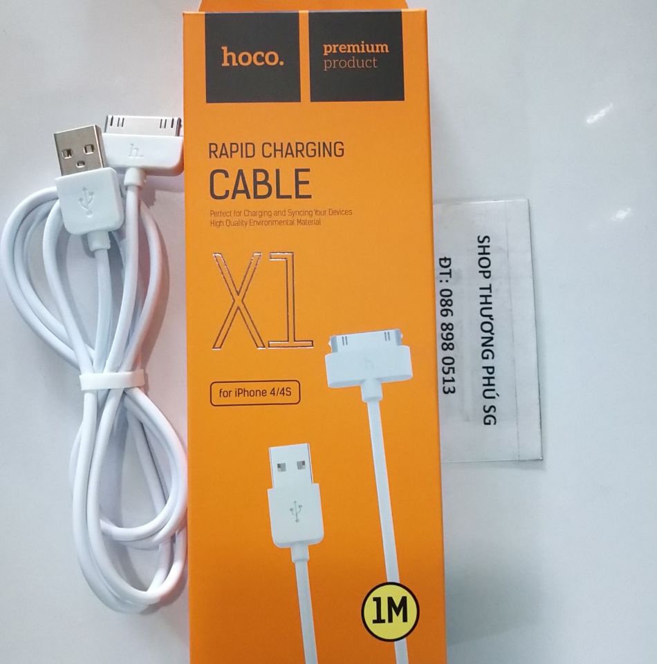 Cáp sạc nhanh hoco x1 iphone 4