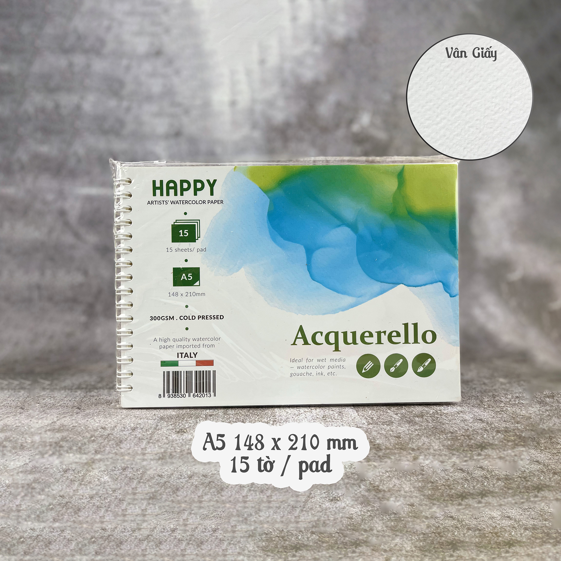 Giấy Vẽ Màu Nước HAPPY Hạng Họa Sĩ 300gsm