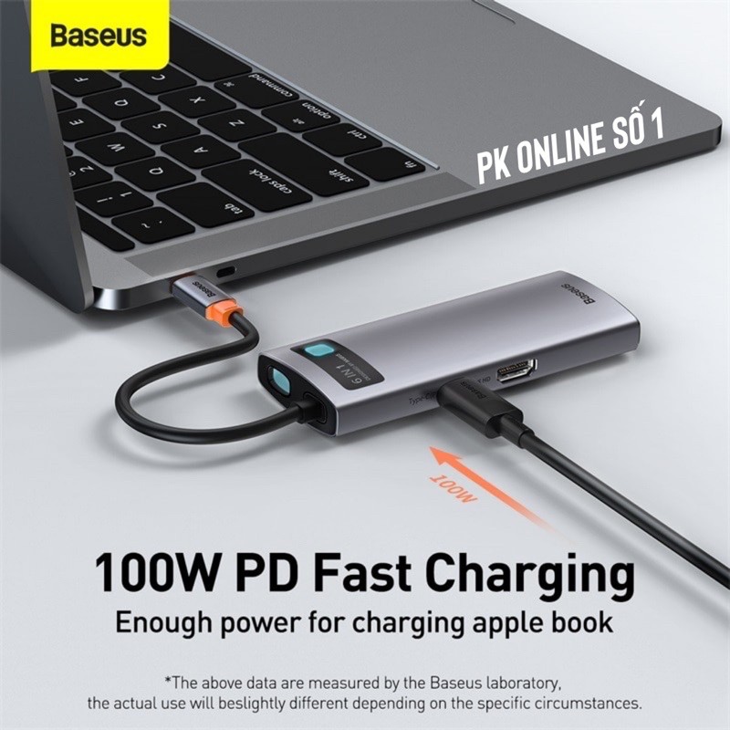 Baseus Type C to HDMI-compatible USB 3.0 Adapter 8 in 1 Type C HUB Dock for MacBook Pro Air Notebook Splitter