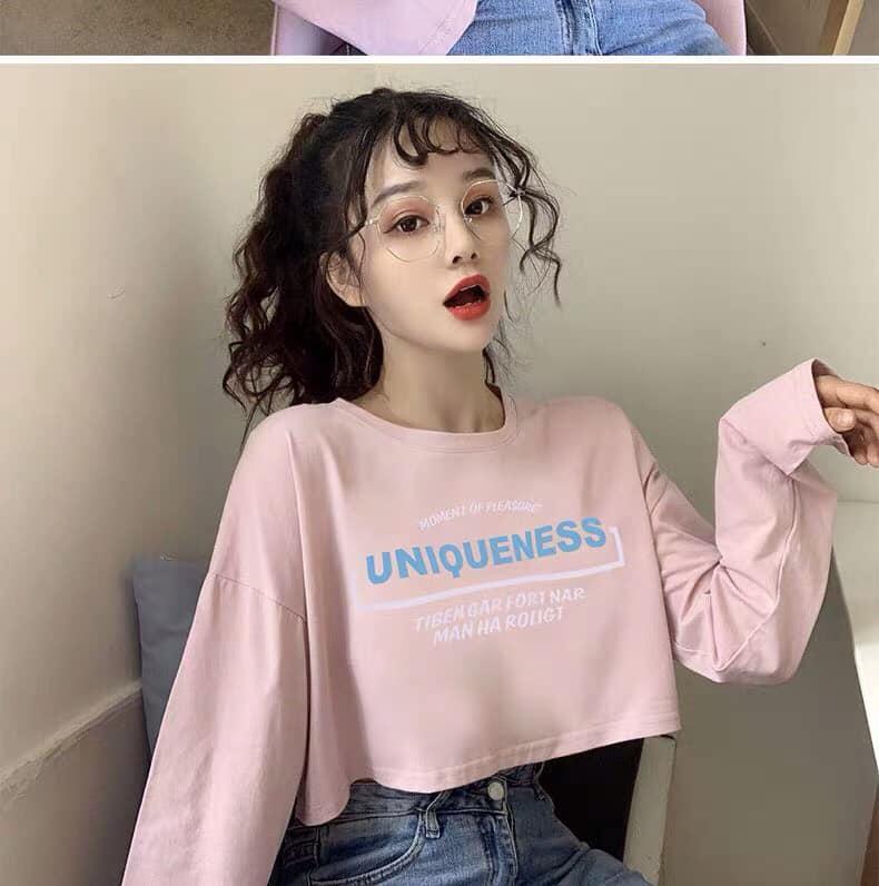Áo croptop nữ in hình UNIQUENESS cực hot