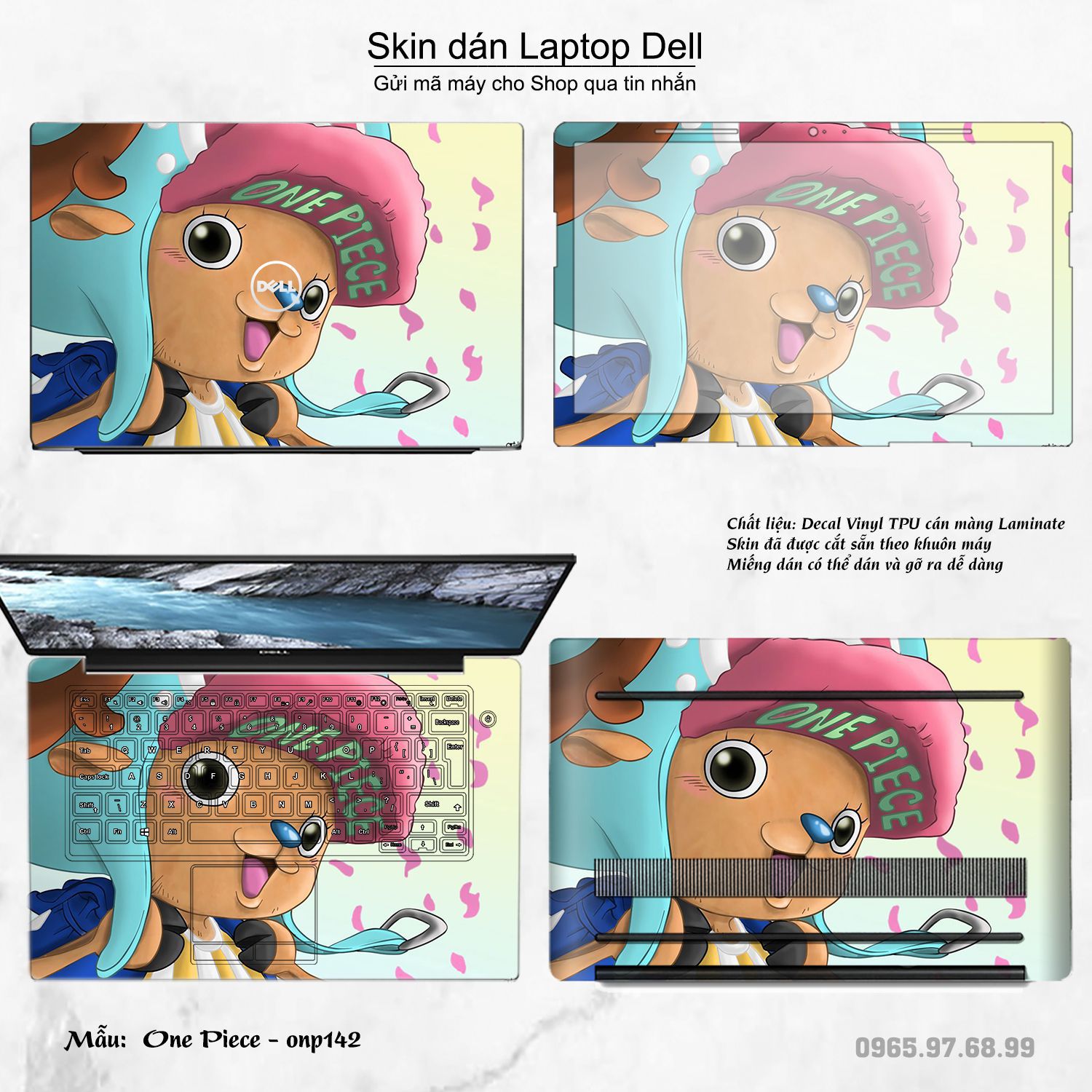 Decal Skin dán Laptop Dell mẫu One Piece