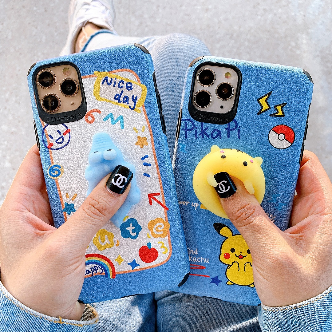Ốp Lưng Da IMD Hình Nổi Pokemon