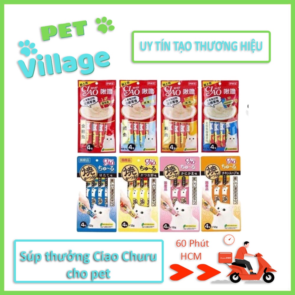 10 gói ciao churu súp thưởng cho mèo