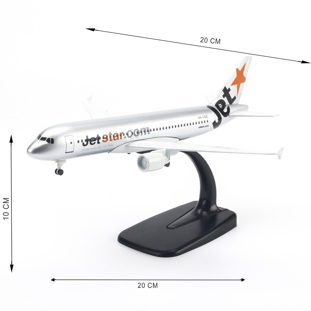 [HCM]Mô hình máy bay Jetstar Airways Airbus A320 20cm Everfly